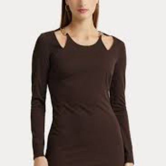Lauren Ralph Lauren Dresses & Skirts - Ralph Lauren Chain-Trim Cutout Jersey Dress Women size 4